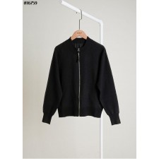 랑* 골프웨어 울 블렌드 텍스처 블록 블루종 점퍼