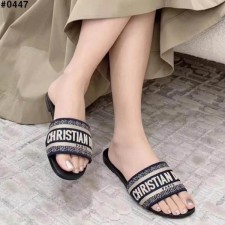 디* 디웨이 자수 코튼 뮬 슬리퍼