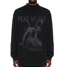 피**** FOG ESSENTIALS 우울한 엔젤레터 로고 프린트 워싱 티셔츠