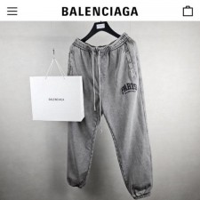 발**** 파리 로고 피그먼트 오버핏 팬츠