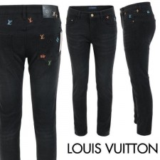 루* 컬러 자수 블랙슬림 일자진