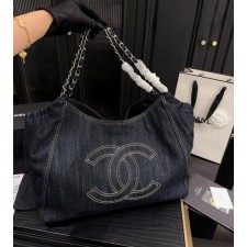 샤* 데님 카바스 숄더백