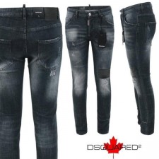 디**** 가죽 덧댐 흑청 슬림 일자진