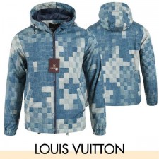 루* 블루 체커보드 윈드 자켓