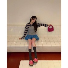 미*** 25 심플 스트라이프 롱슬리브  수입