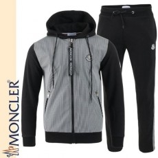 체크우븐 배색 후드 집업 셋업