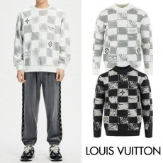 루* 다미에 자가드 모헤어 니트