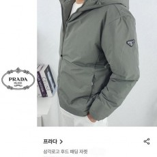 프** 남성 삼각 로고 후드 패딩 [고급]