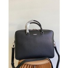 버** 로고 블랙레더 서류가방