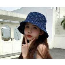 루* 모노그램 데님 자가드 버킷햇 수입