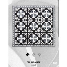 크* 시그니쳐 문양 블랙 사각 스카프