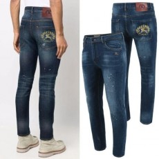 버** 기사 프린트 워싱 청바지