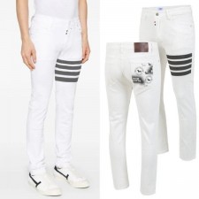 톰* 사선 도그프린트 화이트 진