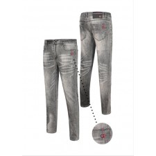 구* 자수 워싱 그레이진