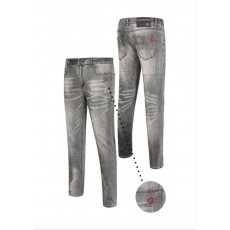 구* 자수 워싱 그레이진