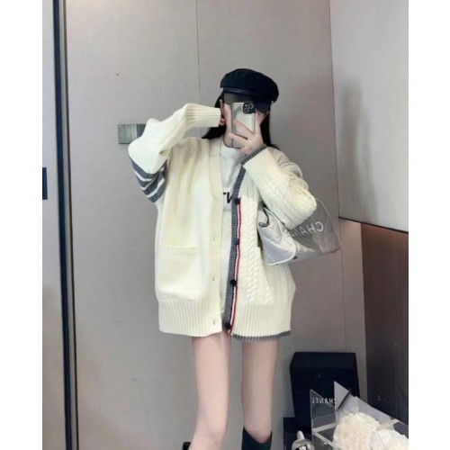 톰* 사선 완장 가디건(두툼)