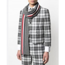 톰* 스트라이프 메리노 울 리브드 머플러 수입최고급