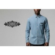 크* 카라 메탈스터드 워싱빈티지 청 셔츠