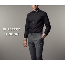 버** 브라운 라벨 모던 런던 가죽소매라인 셔츠