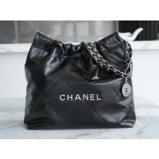 샤* 22 스몰 핸드백 샤이니 카프스킨 실버메탈블랙