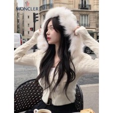 리얼 퍼 꽈배기 투웨이 후드 니트집업