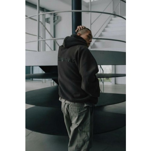 피**** 에센셜 로고 플리스 기모 후드집업수입풀(남녀공용)