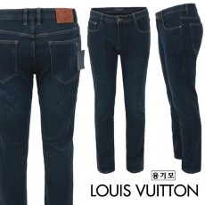 루* 장식 로고 진청 슬림 일자진 융 기모 원단