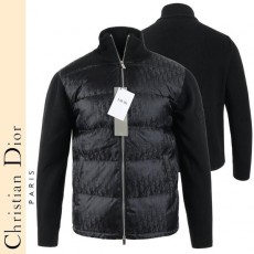 디* 자가드 니트 덕다운 패딩 집업 100 오리털