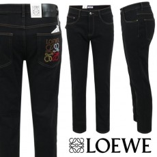 로** 컬러 아나그램 부클 블랙 슬림 일자진 기모 원단