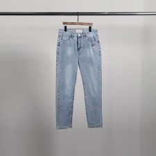 로** 컬러 아나그램자수 청바지