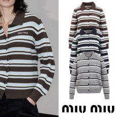 미*** 레터링자수 스트라이프 가디건