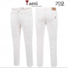 아* 안기모 화이트 슬림 일자 베이직 팬츠