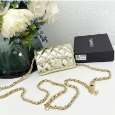 샤* 클래식 카드지갑 체인 벨트백 메탈골드