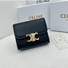 셀** 트리오페 3단 동전 컴팩트 반지갑 블랙