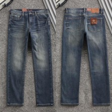 로* 피아나 로고자수 워싱스판 데님진 수입최고급