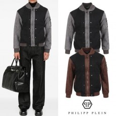 필* 스틸로고 니트레이어드 MA1 자켓