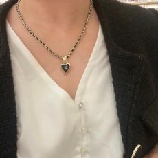 샤* 미니하트 레더 목걸이 귀걸이