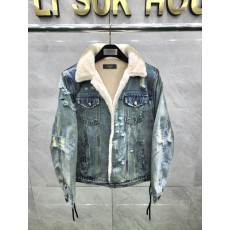 아** 빈티지 디스워싱 양털자켓