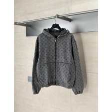 루* 전판로고 후드 데님 자켓