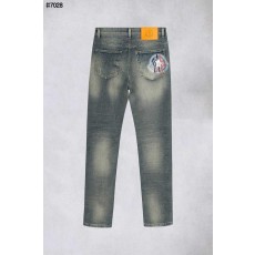 포켓 로고 패치 슬림핏 데님 팬츠