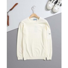 프** 레드패치 포인트 라운드 니트