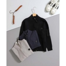 C* 컴퍼니 사각 패치 와플 니트 집업