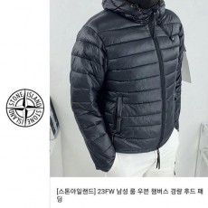 스* 우븐 챔버스 지퍼 경량 후드 패딩 [고급]