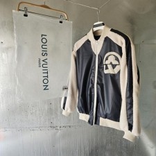 루* 플라워 믹스 레더 테디 바시티 자켓