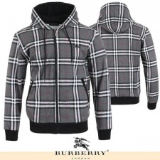 버** 기마 자수 체크 후드 집업