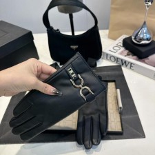 디* 골드 레터링 가죽 장갑