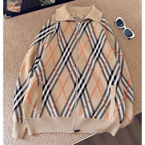 버** 25 올드머니 체크 니트 집업 가디건  수입