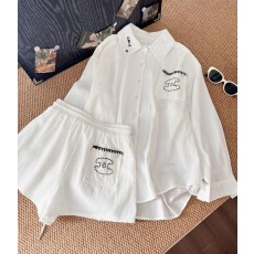 샤* 25 자수 텐셀 린넨 셔츠  팬츠 세트  수입