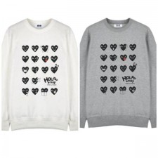 꼼* Houday emoji 블랙하트 맨투맨