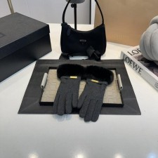 샤* 라쿤 금장 로고 스웨이드 장갑